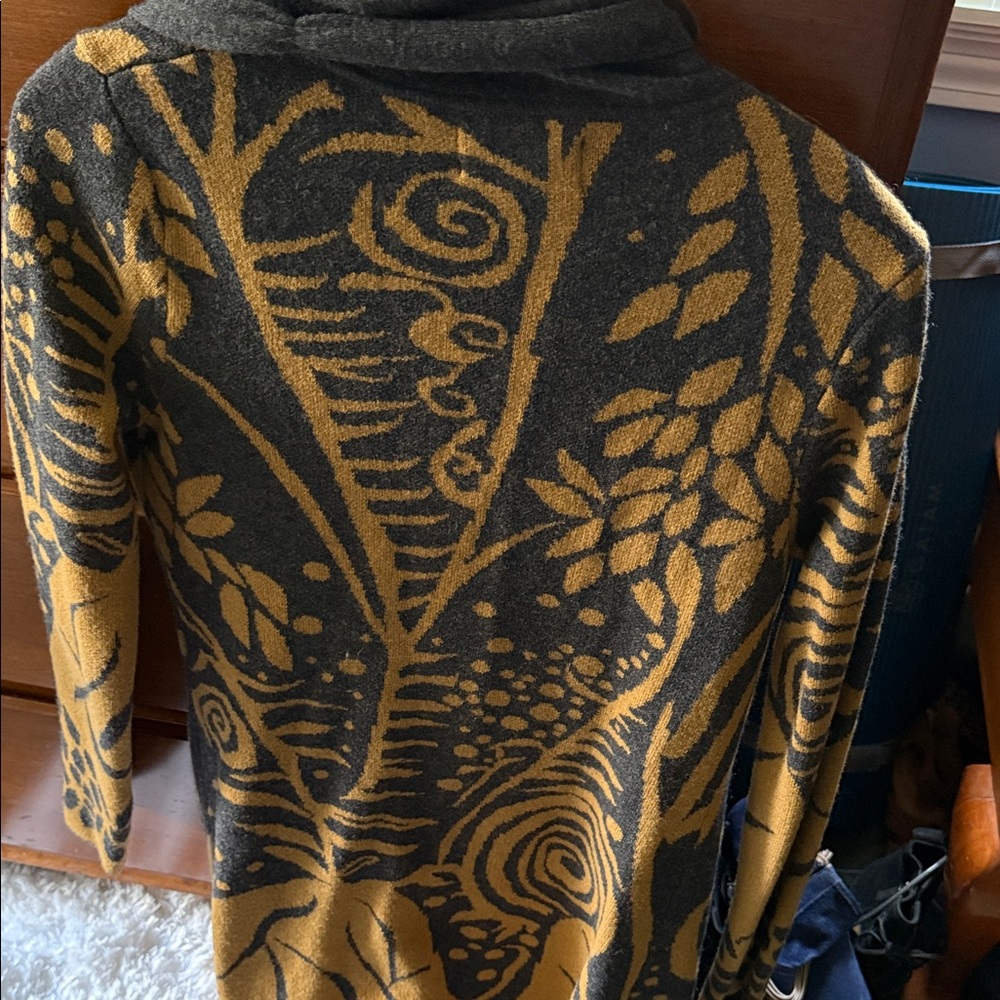 Stylish Gray and Brown Women's Cardigan - Picture 4 of 4
